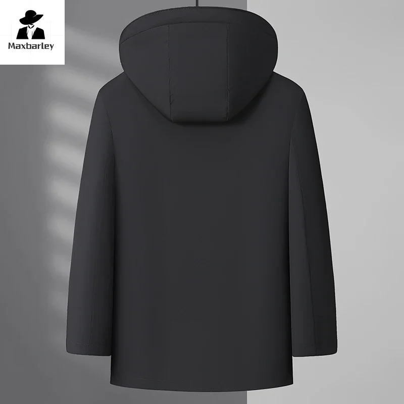 Men's Winter Goose Down Jacket Removable Down Liner Hooded Puffer Coats Outwear Parkas