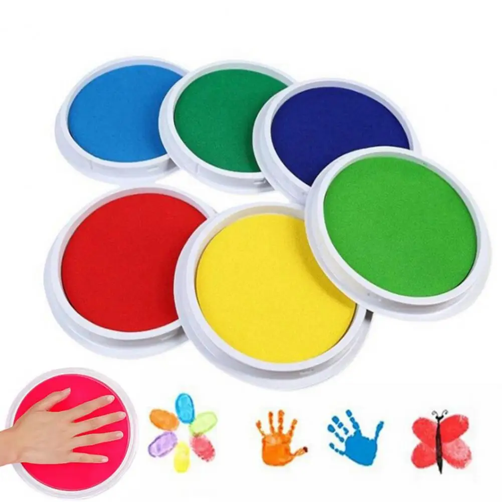 

Natural Safe Finger Painting Ink Washable Finger Painting Ink Pad for Kids Colorful Art Supplies for Kindergarten Skin-touch