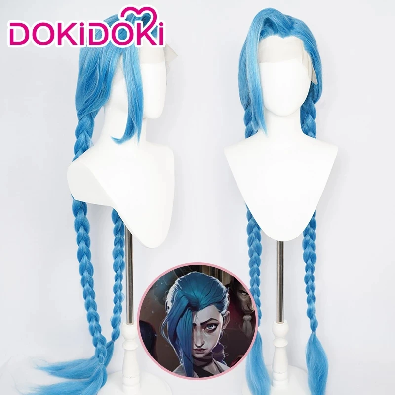 130 см DokiDoki аниме Arcane парик LOL League of Legends костюм Джинкс Женские передние волосы