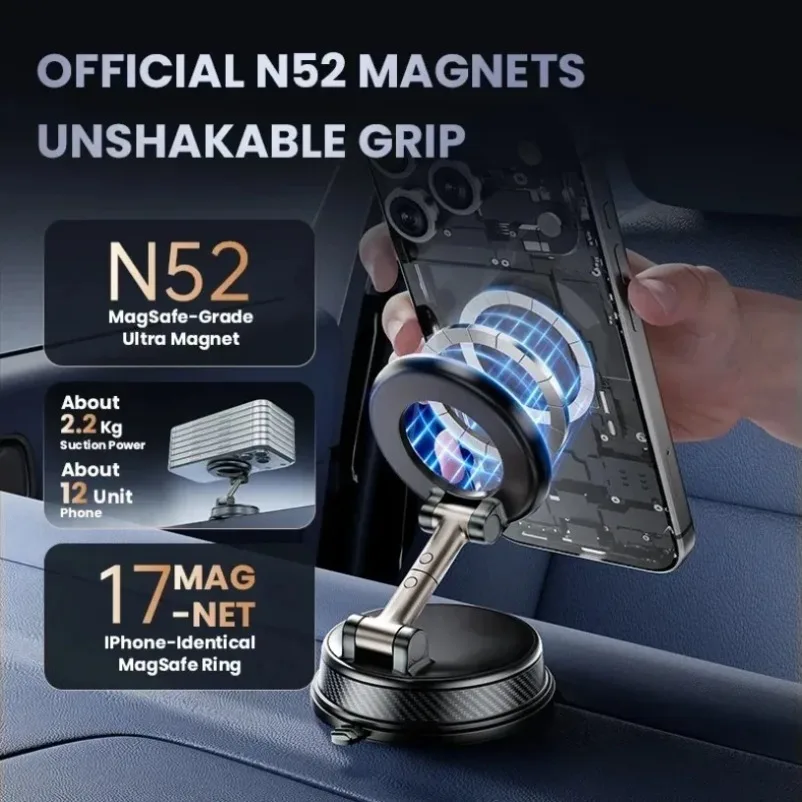 360° Rotation Vacuum Magnetic Car Phone Holder iPhone 12-17 Series