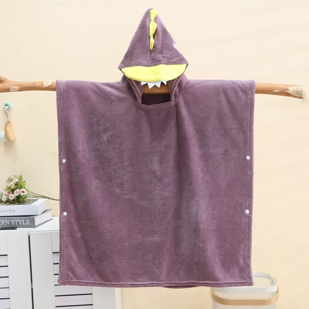 Multipurpose Cartoon Baby Bath Towel Quick-Drying Coral Velvet Hooded Bathrobe Soft with Hat Cartoon Cloak Towel Children