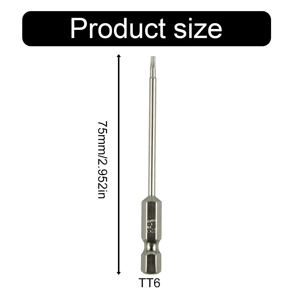 

Accessories Workshop Equipment Screwdriver Hand Tools Magnetisch Silver T6-T40 Galvanik Hollow Torx Bit Alloy Steel