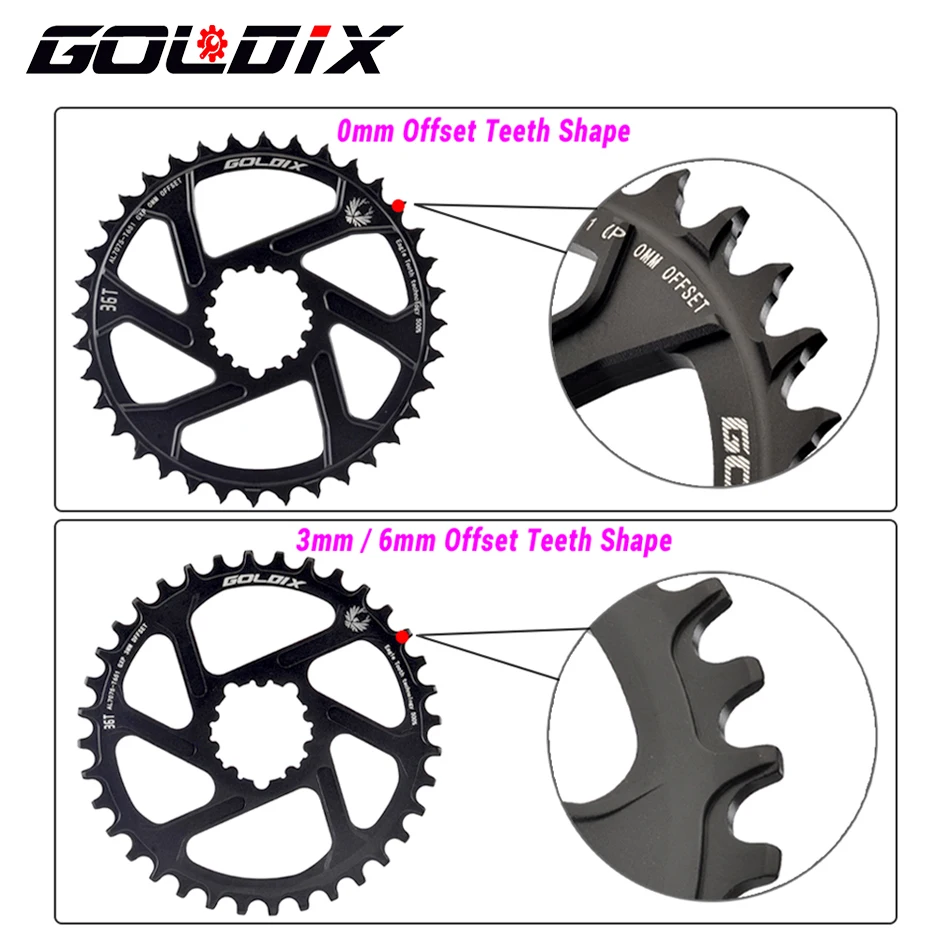 bike chainring MTB Bike Chainring 3 Bolt Ultralight Chainwheel 0mm 3mm 6mm Offset 30T 32T 34T 36T 38T 11/12 Speed