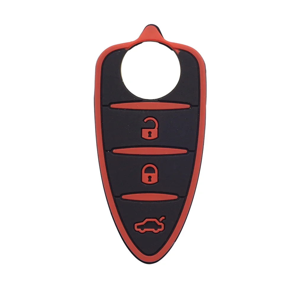 Rubber Key Pad Fit for Alfa Romeo Mito Giulietta 159 GTA Silicone 3 Buttons Flip Remote Car Accessories for Girls flip key fob shell car key pad
