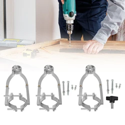 Square Hole Drill Bit Adapter Bracket Clamp Adjustable from 1.5-2.2inch for Drill Machine Attachment Square Hole Drill Press