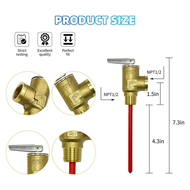 1/2inch Temperatur-und Druck begrenzung ventil ersetzen für gc6aa gc10a g6a gc10a gch6a rv elektrische Warmwasser bereiter, 150psi