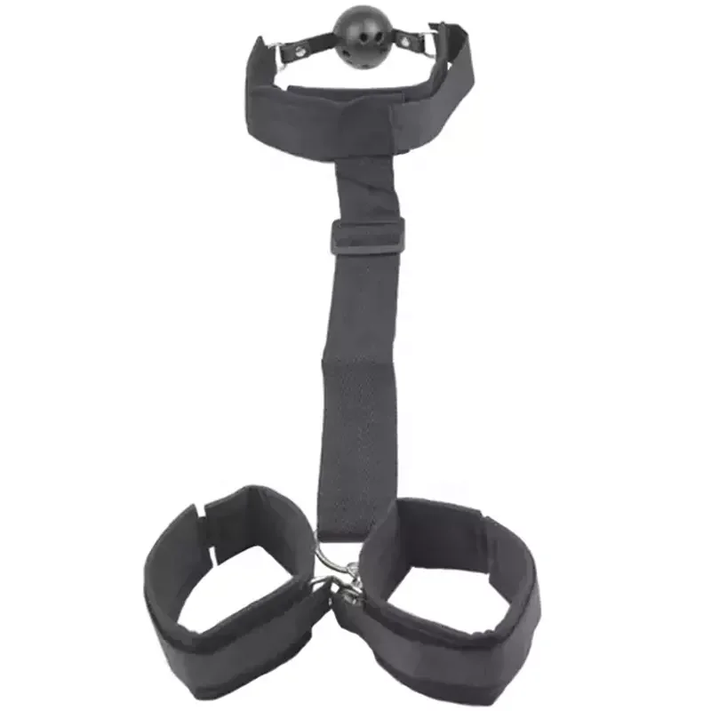 Backhand back gag ball female slave tempering props SM bondage handcuffs flirting role-playing erotic sex toys sex handcuffs sex toys