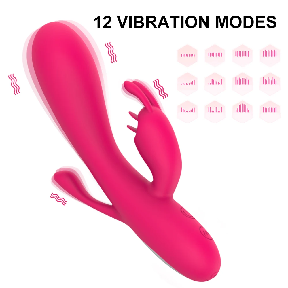 Rabbit Dual Motor Vibrator Anal Dildo Vibrator 12 Speeds Vibration Sex Toy for Women G Spot Massager Clito_voghion.com