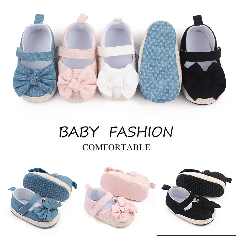 Baby Girl Mary Jane Shoes Spring and Summer Sandal Cute Bowknot Soft Cotton Anti-Slip Sole 1