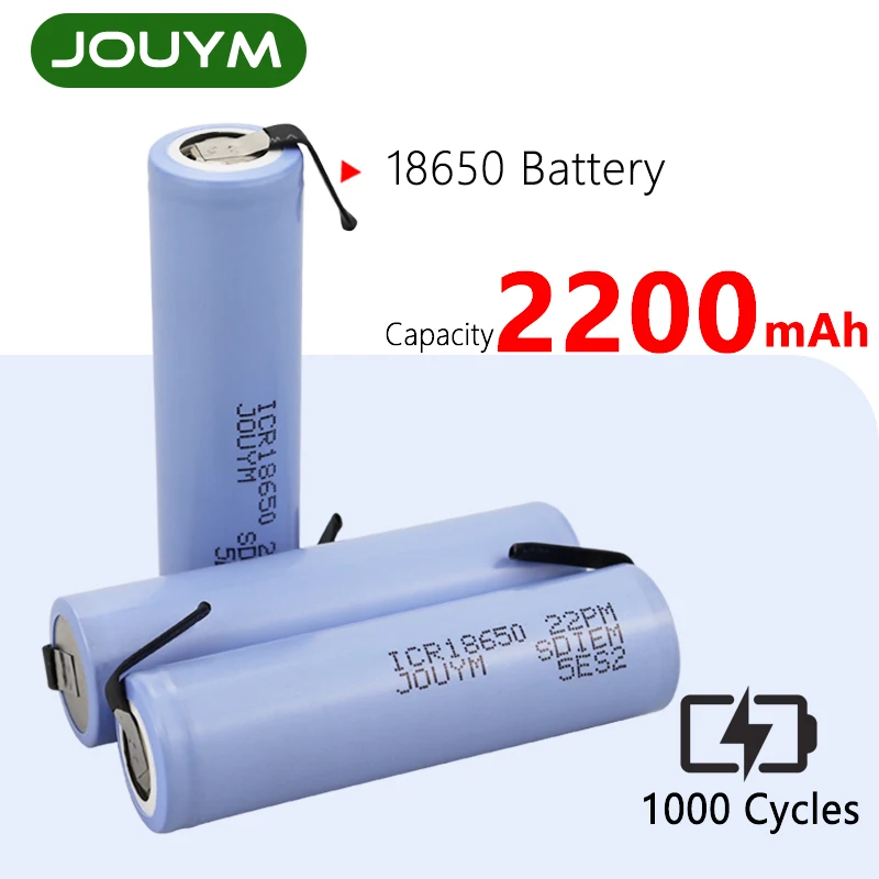 15-20Mω Nuovo Originale 18650 Batteria Ricaricabile Li-Ion 3.7V 2200Mah 18650 Batterie + Fai Da Te Nichel