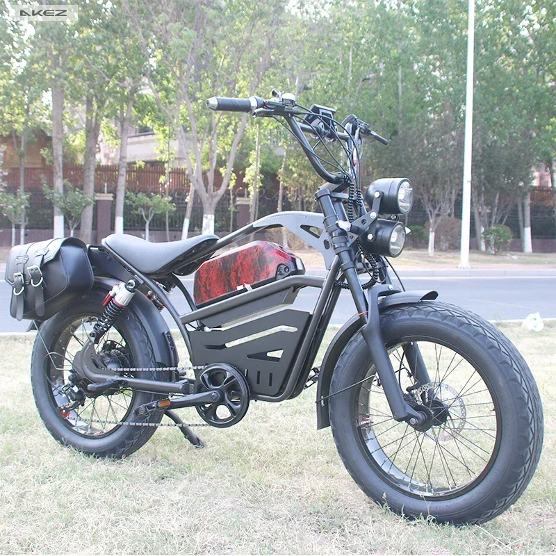 אופניים חשמליים בסגנון אופנוע 1500w 48v 18ah הידראולי דיסק בלם אופניים חשמלי 20*4.0 אינץ שמן צמיג הר מחוץ לכביש אלקטרוני