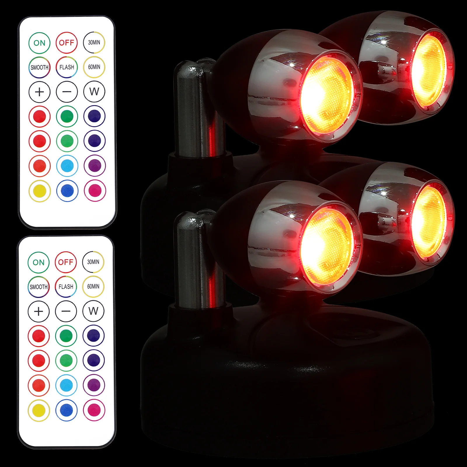 

2 шт., регулируемые ночные светильники с дистанционным управлением