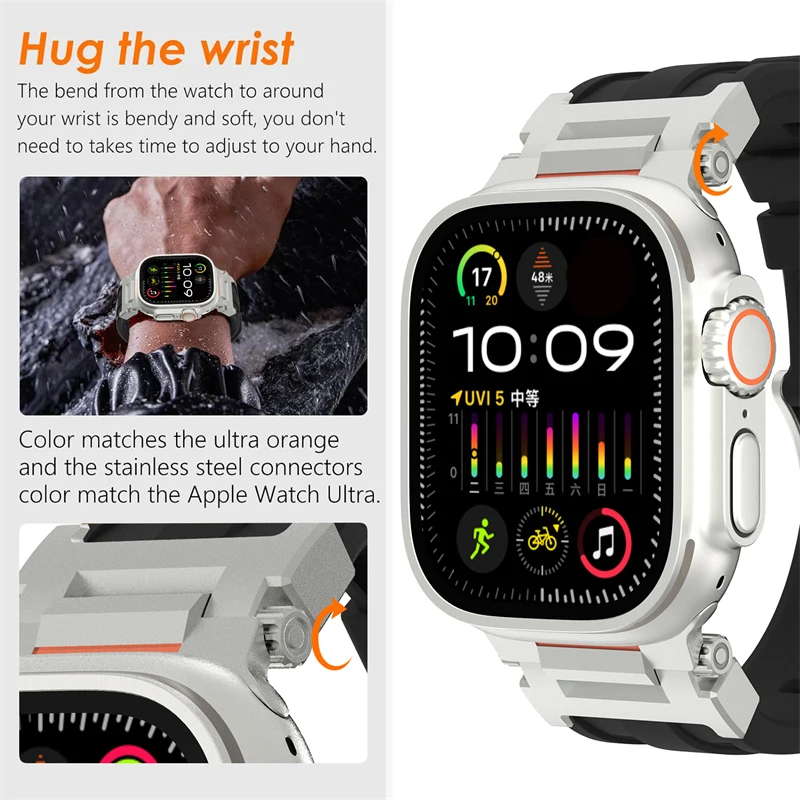 Titanium Color Sports Silicone Wristband