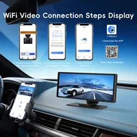 Podofo 10.26" Autoradio Multimédia Universel avec Écran 4K, Caméra de Tableau de Bord, Carplay Sans Fil, Android Auto, Bluetooth et WiFi pour Voitures et Fourgonnettes 4