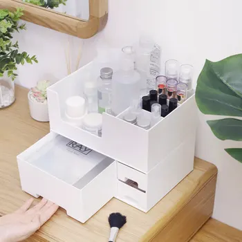 Large Capacity Cosmetic Storage Box Drawer Makeup Organizer Dressing Table Skin Care Rack House Container Mobile Phone Sundries