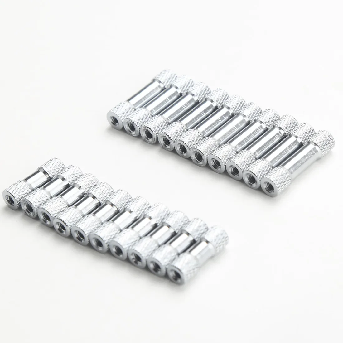 10-Pack Silver Aluminum Round Standoff Spacer Rods - M3 Sizes
