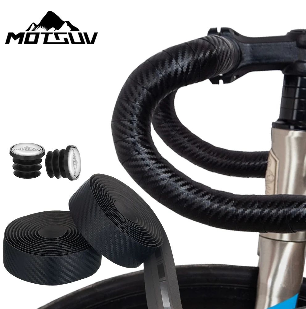 Road Bike Handlebar Tape Carbon Fiber Pattern Speed Bicycle Winding Handle Bandage Elastic EVA Soft Cycling Annexes bike handlebar tape