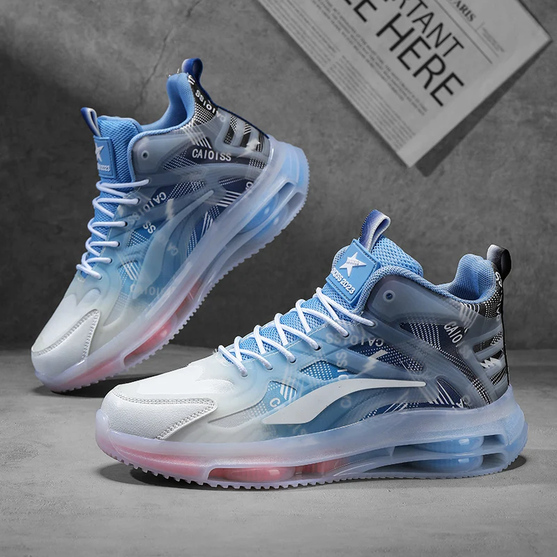 Men's High-Top Casual Sneakers, Couple Color Matching Lace-Up Outdoor Shoes, Durable Soles, All-Season Comfort Suitable for Hiking, Running, and Urban Street Wear, Casual Walking Sneakers, Running Shoes, Men's Shoes