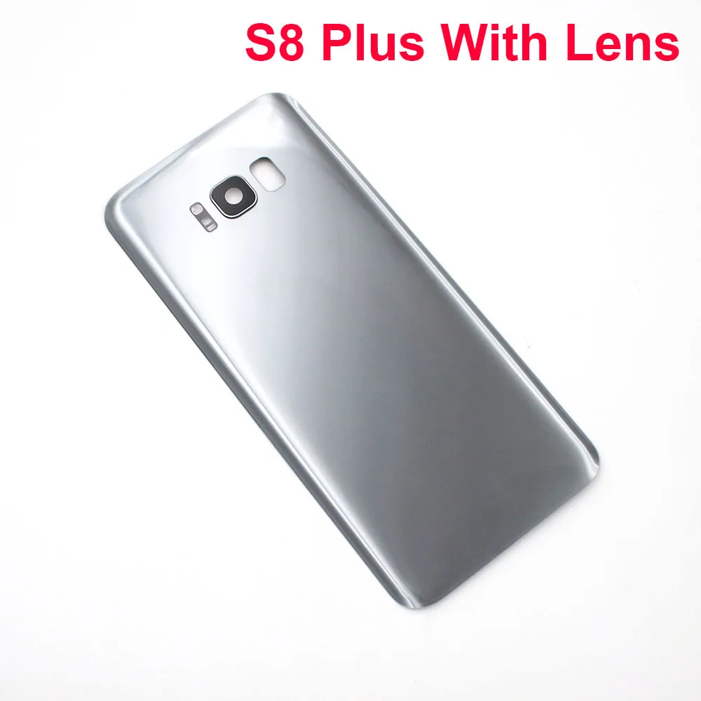 Premium Back Glass Replacement with Camera Lens Frame + Logo for Samsung Galaxy S8/S8+ Battery Cover Repair