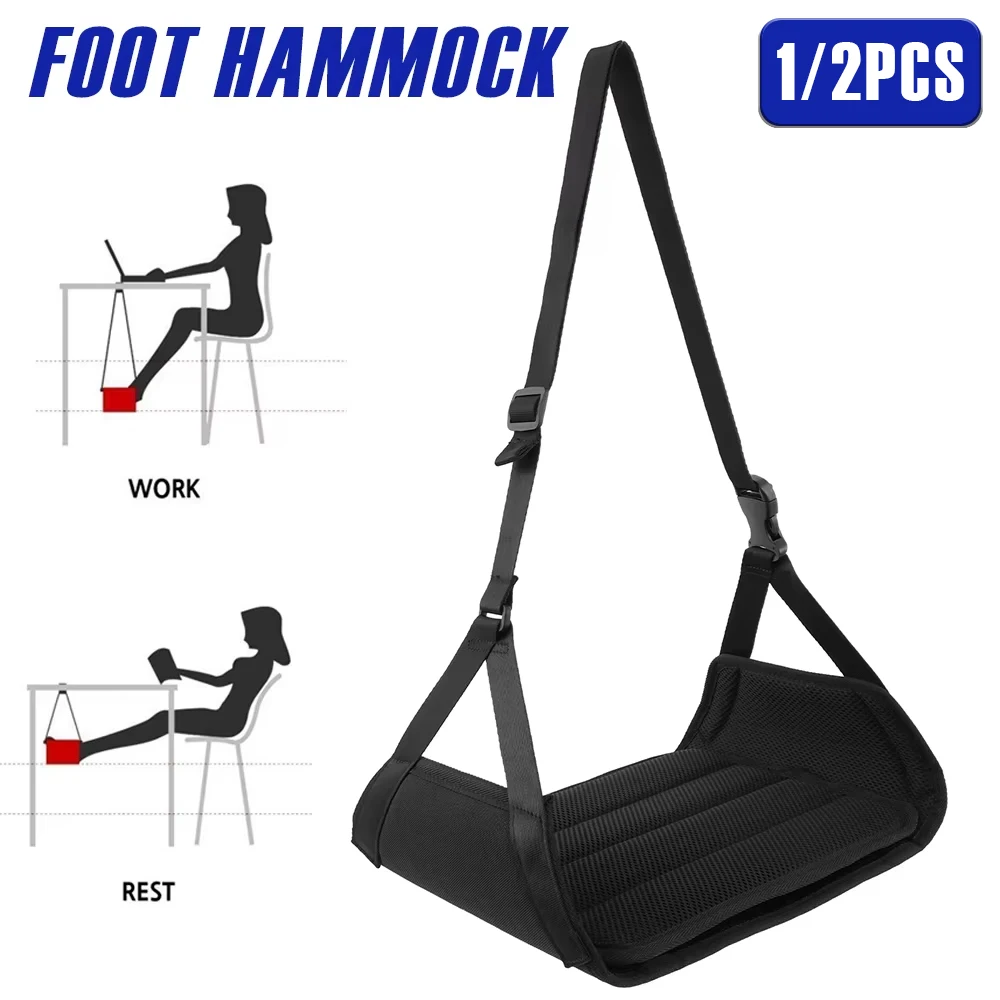 Airplane Foot Hammock Portable Oxford Cloth Footrest with Adjustable Strap Comfortable Plane Leg Hammock Car Travel Essential