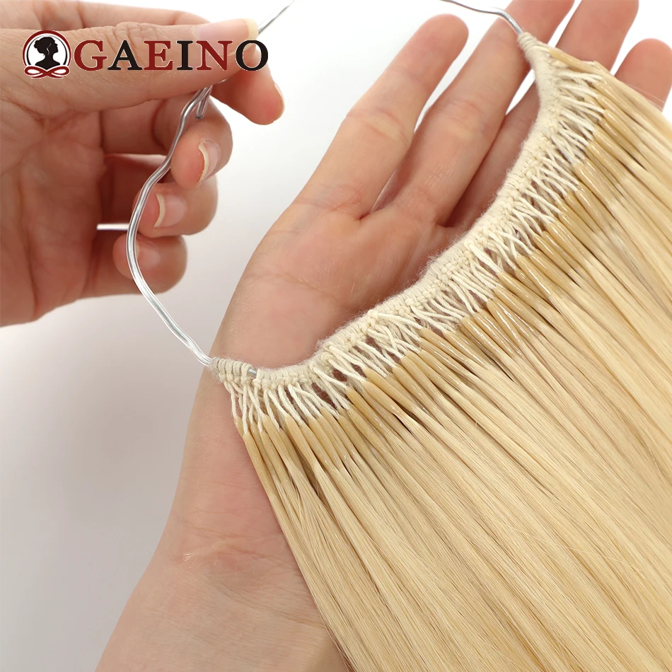 Cotton String Twins Tip Hair Extensions 613# Golden Blonde for Asian Women