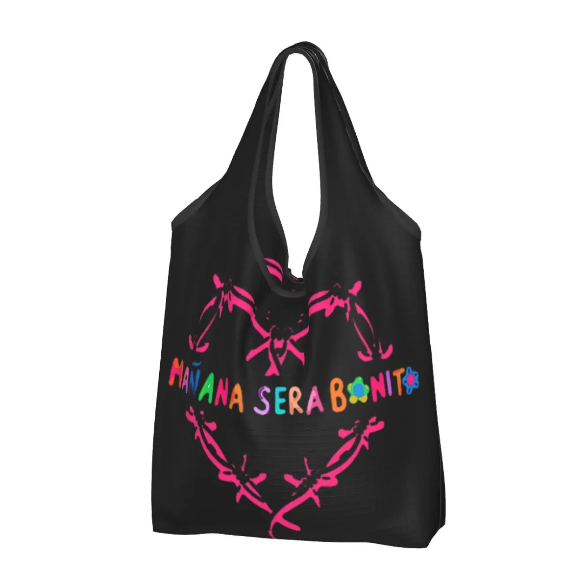 

Reusable Karol G Manana Grocery Bags Foldable Machine Washable Bichota Season Shopping Bags 50LBS Extra Large Storage Bag