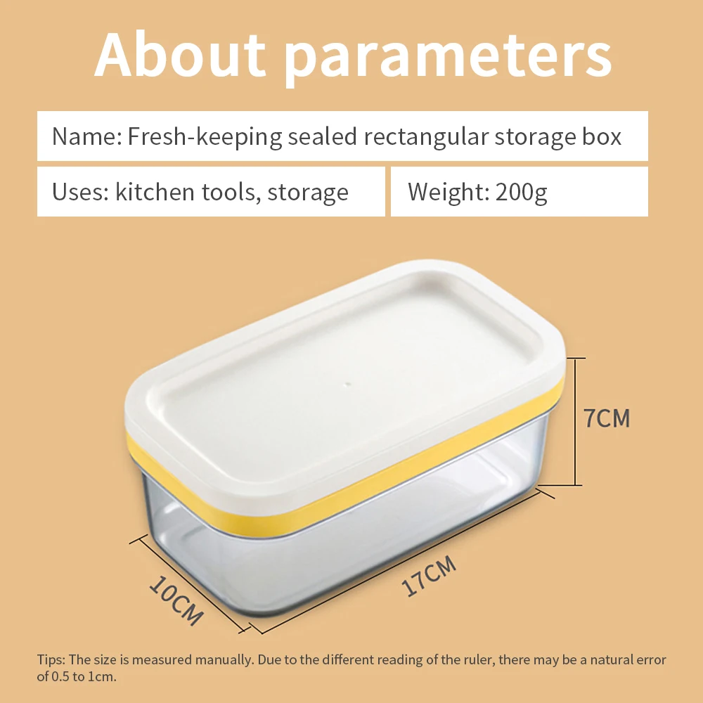 Butter Box With Lid Rectangle Container Kitchen Refrigerator Food Sealing Storage Dish Butter Cutting Machine Cheese Keeper