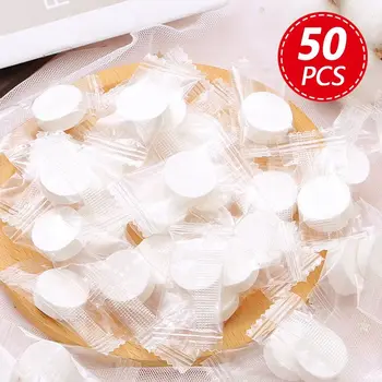 50pcs Disposable Towel Compressed Portable Travel Non-woven Face Towel Water Wet Wipe Outdoor Moistened Tissues