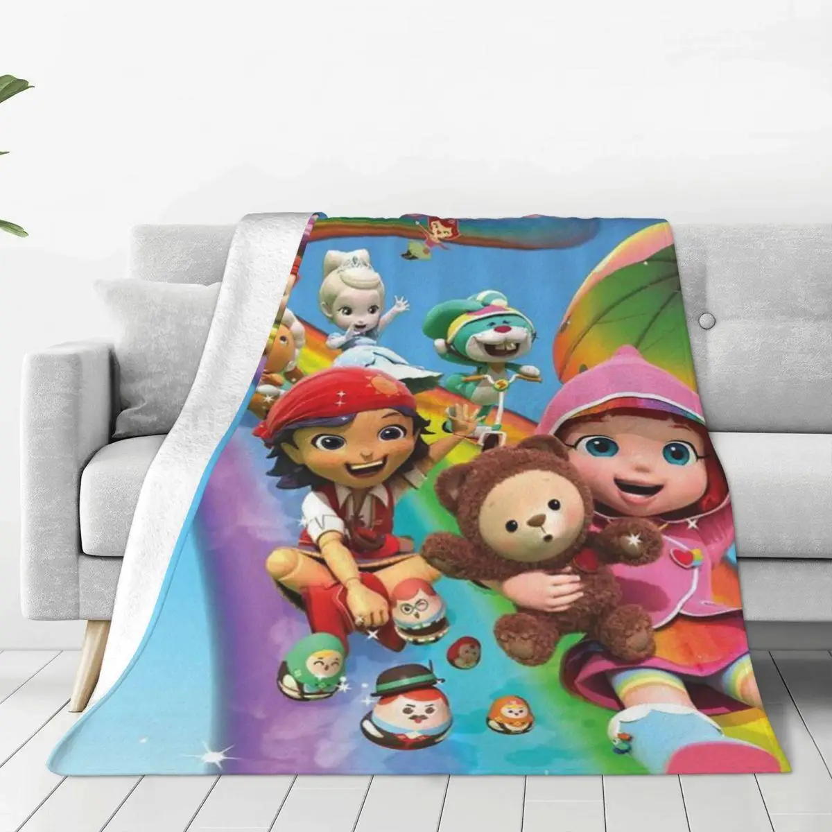 

Радужные рубиновые аниме Мультяшные фланелевые одеяла Lulu and bear милые винтажные Пледы для дивана постельное белье домашнее покрывало