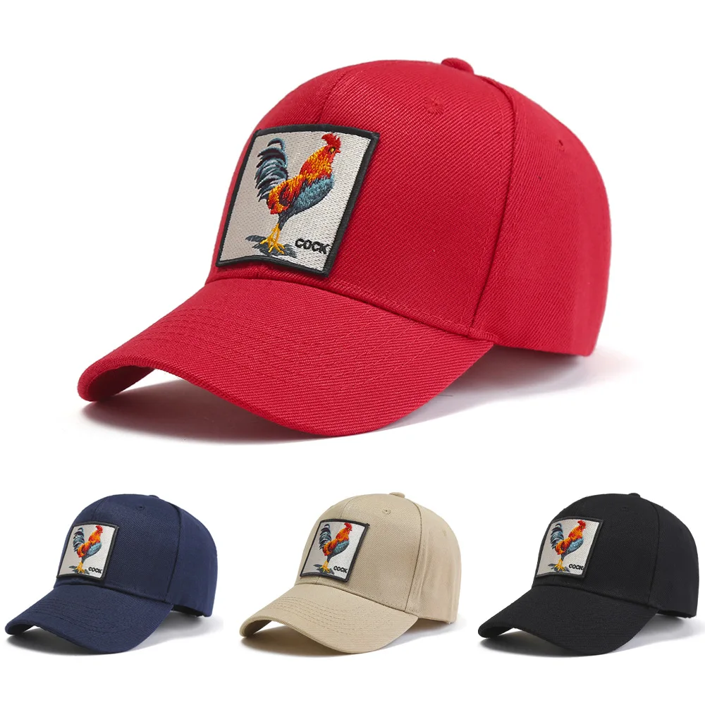 

Fashion Animal Cock Chicken Embroidery Women Men Baseball Caps Rooster Sticker Trucker Cap Sport Visors Snapback Hip Hop Hat