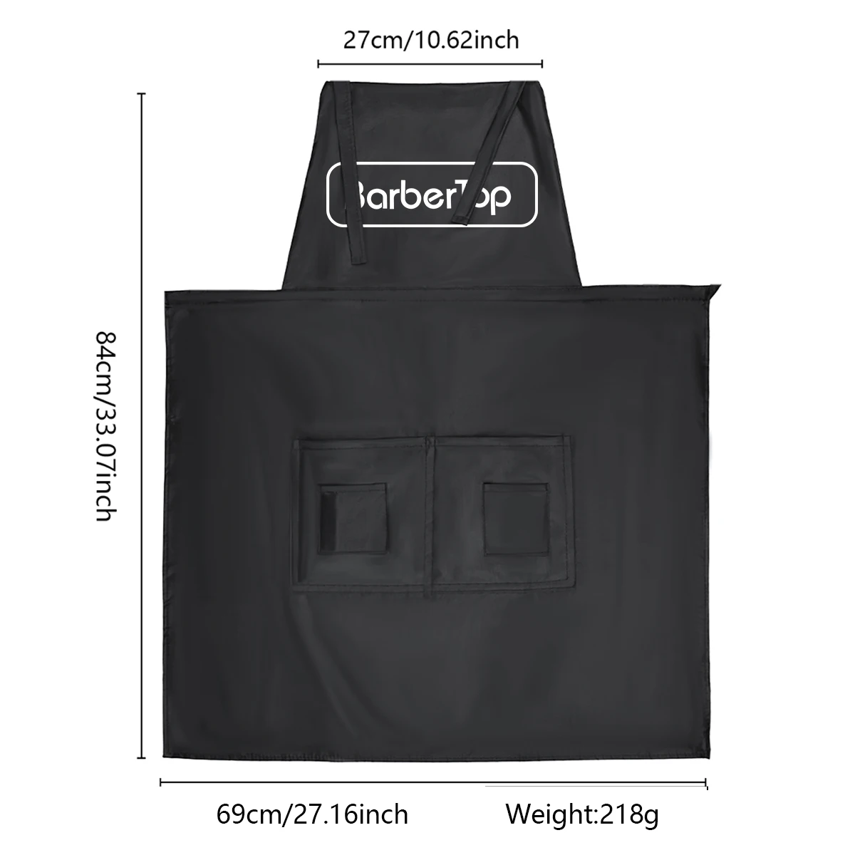 Waterproof Black Hairdresser's Apron for Styling and Shampooing