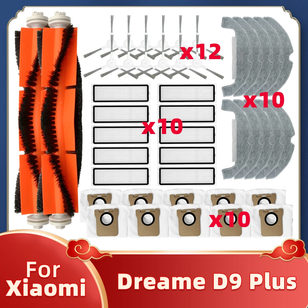 

Fit For Dreame D9 Plus Robot Vacuum Cleaner Spare Parts Main Side Brush Mop Rag Hepa Filter Replacement Supplies