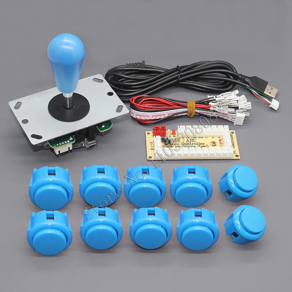 Kit DIY de consola Arcade de 1 jugador, Joystick ovalado de 8 vías, botón pulsador estilo SANWA para PC Raspberry Pi, co