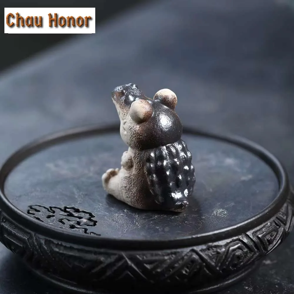 Yixing Handmade Purple Clay Tea Pet Cartoon Crocodile Art Statue Ornaments Sculpture Tea Figurine Crafts Home Tea Set Decoration