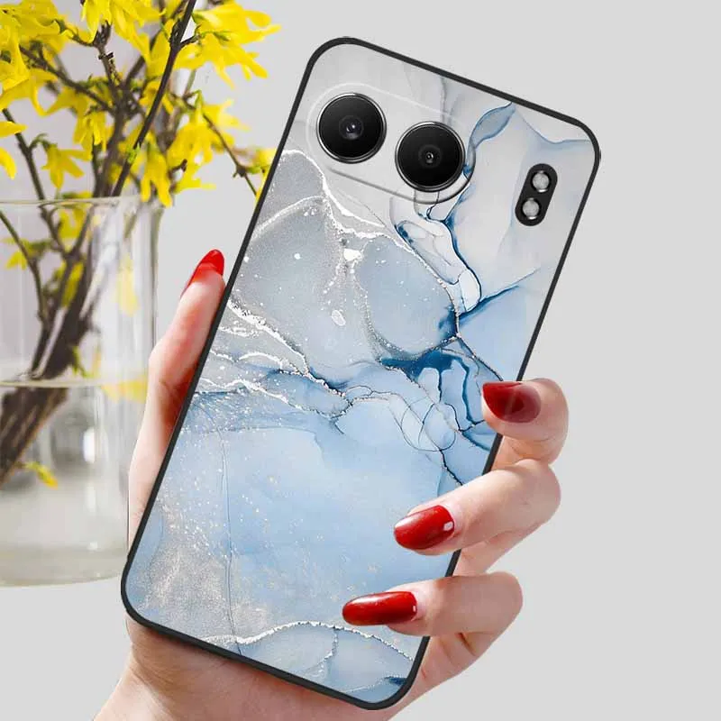 Elegant Black Marble TPU Soft Phone Cover - Fashionable Silicon Back Protector