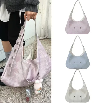 Borsa Tote alla Moda Leterie, Borsa a Spalla Casual da Donna per Uso Quotidiano, Borsa Hobo Y2k a Doppio Lato di Grande Capacità, Stile Coreano