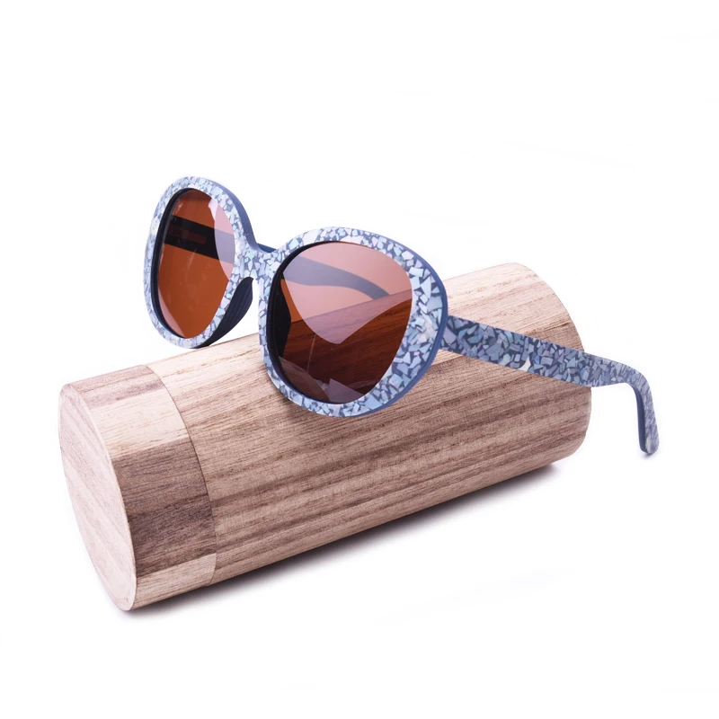 Очки солнцезащитные женские с деревянными стеклами и поляризационными стеклами