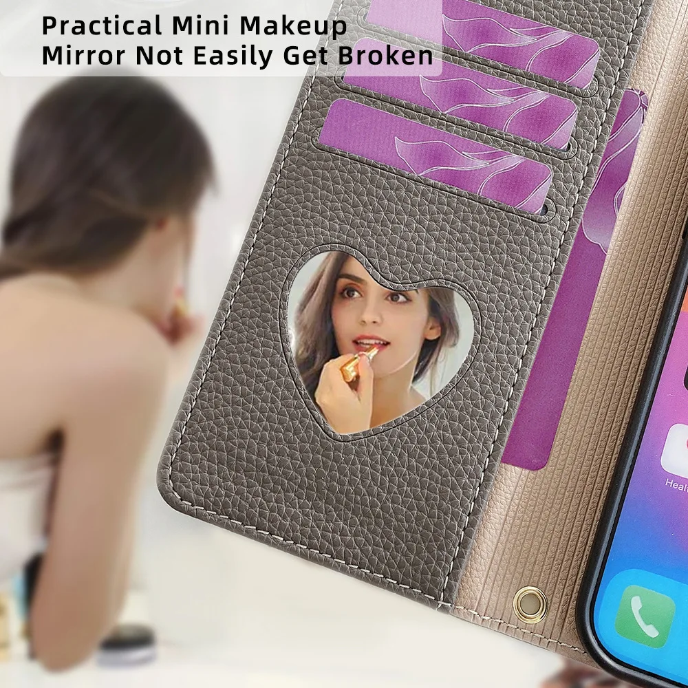 Leather Wallet Phone Case with Magnetic Flip & Lanyard - Ultra Sleek Design