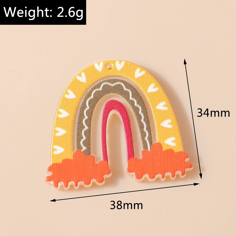 Leslie 10 Stück große, schöne Regenbogen-Charms-Anhänger aus Kunstharz für Ohrringe, Armbänder, Halsketten, DIY-Schmuck, Zuhause, Dokumente, hängende Anhänger – Detail 26