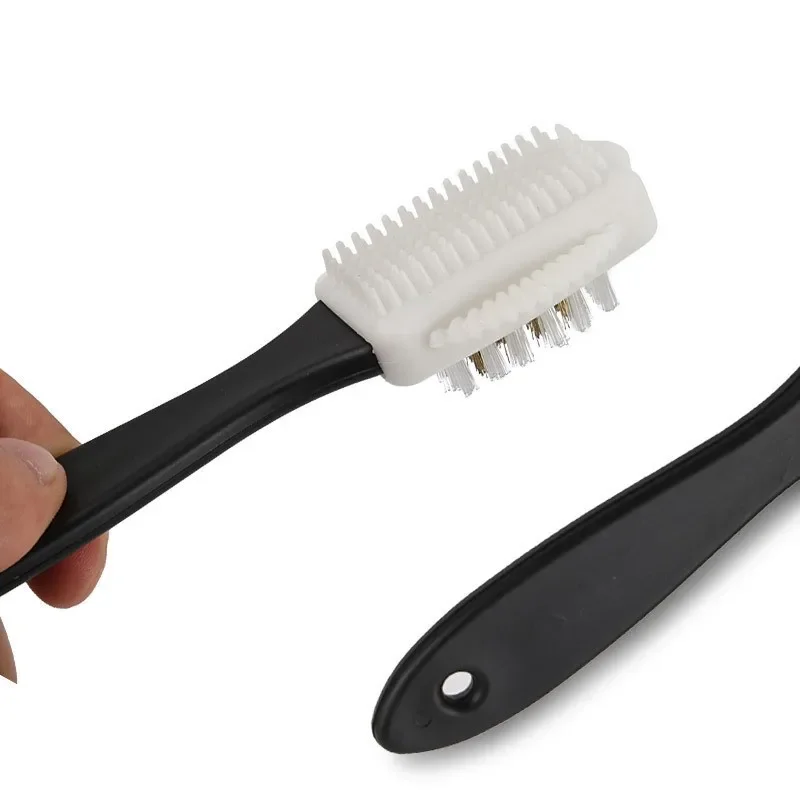 3 Side Cleaning Shoe Brush for Suede Nubuck Shoes Stain Dust Shoes Brush Steel Plastic Rubber Boot Household Cleaner Tools