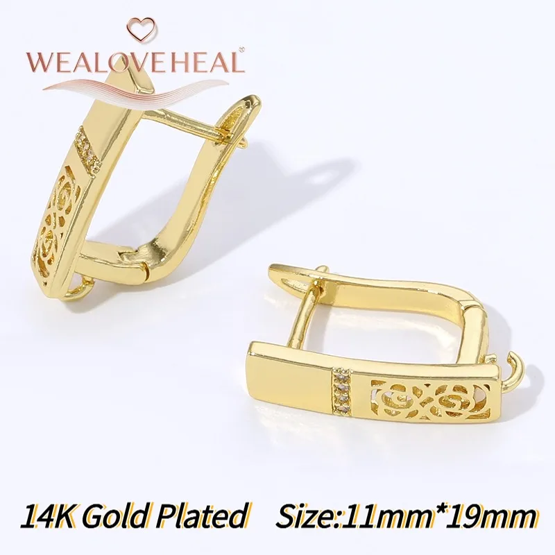 Handgefertigte DIY-Ohrring-Zubehörteile, Modische 14K Vergoldete Messing-Metall-Ohrhaken, Hochwertige Ohrring-Verschlüsse – Detail 23