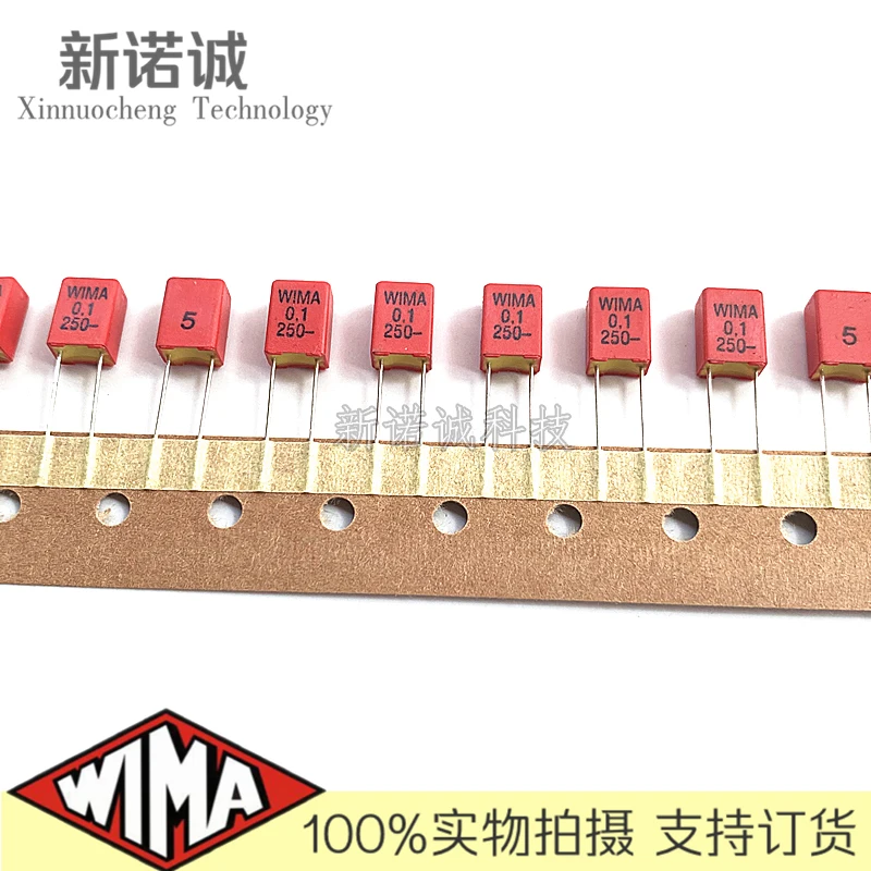 

10 шт./WIMA 104 250 В 0,1 мкФ 250 В НФ MKP2 контактный конденсатор 5 пленочный