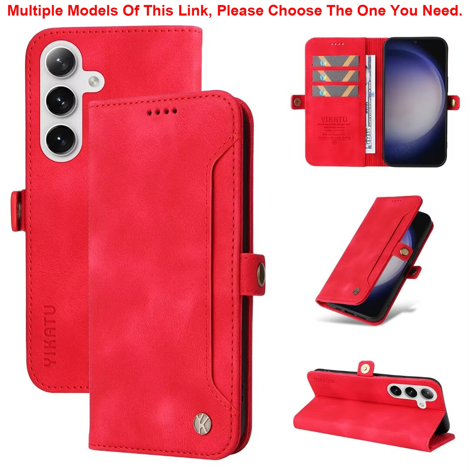 Leather Magnetic Flip Wallet Case