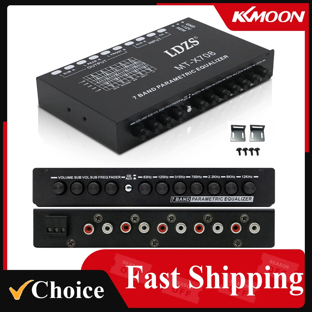 7 Band Car Equalizer Multifunctional Car Audio EQ Tuning Crossover Amplifier Parametric Equalizer Audio audio equalizer