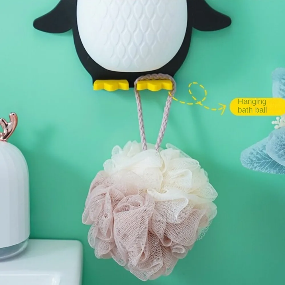 Penguin Toothbrush Holder Anti-dust PP Toiletries Cup Shelf Draining Wall Mounted Toothpaste Holder Bathroom Kitchen Desktop