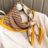 Luxury Design Horse Print Skinny Silk Square Scarf for Women Soft Satin Neckerchief Scarves Bag Ribbon Female Foulard Hairband 6