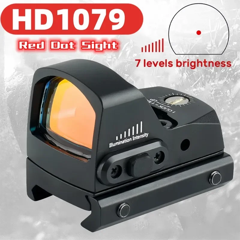 

Mini Red Dot Sight HD1079 Compact Tactical Riflescope 3-4MOA Hunting Collimator Reflex Sights Glock Optical Scope for 20mm Rail