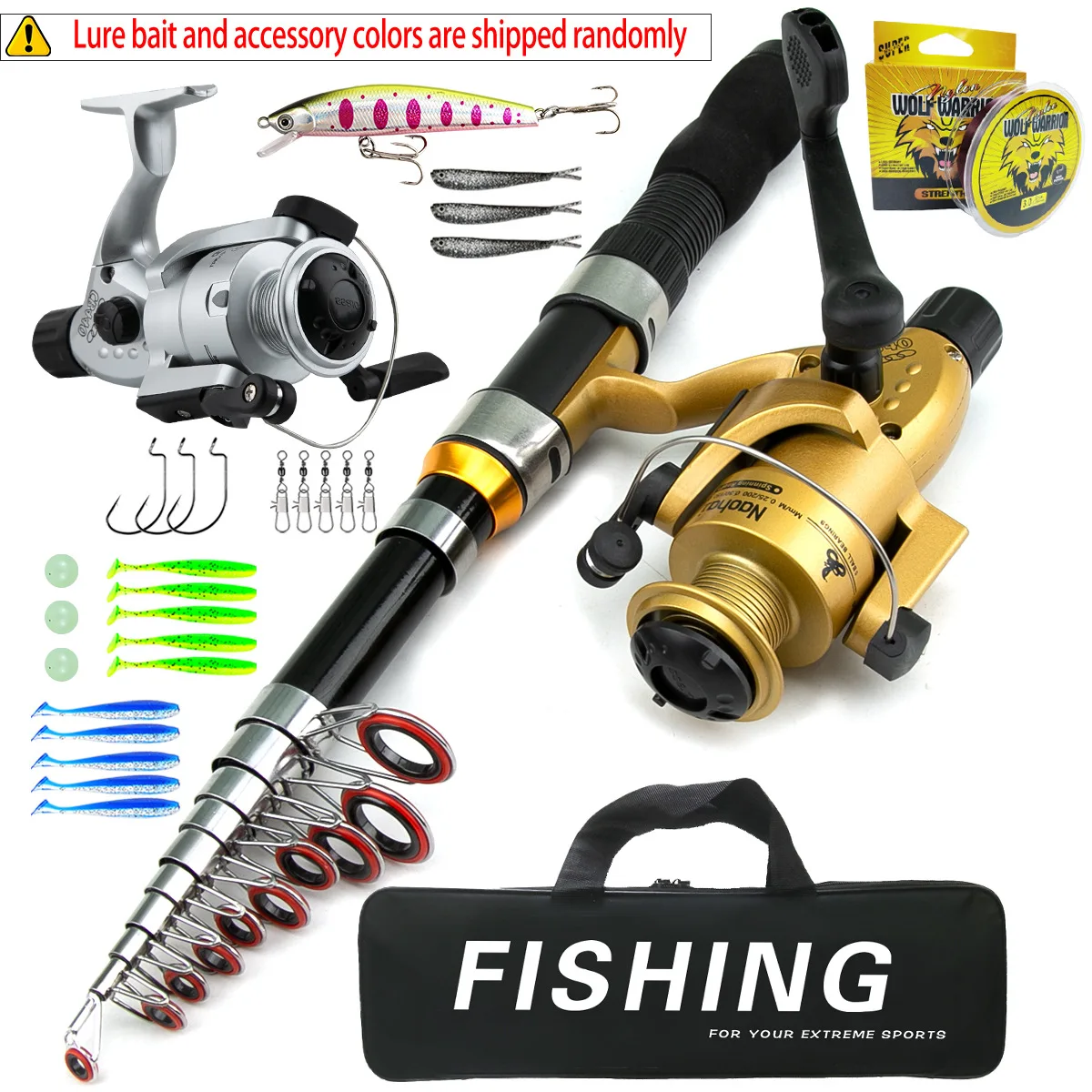 Portable Sea Fishing Kit with Rod, Reel, Hooks & Line 1