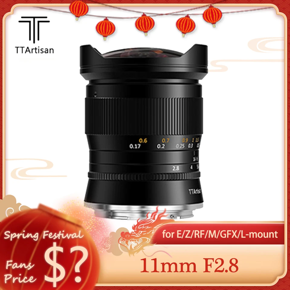 Ttartisan 11Mm F2.8 Obiettivo Fisheye Full Frame Compatibile Con Sony A7 Leica M9 Lumix S1 Sigma Fp Canon Rp Fuji Gfx100