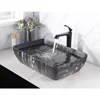 23 "x15.4" container sink rectangle - marble bathroom sink above countertop, ceramic washbasin, artistic basin 3